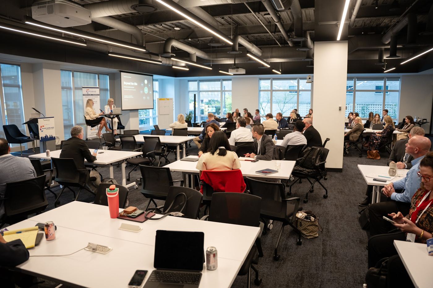 The general session room at Convene, Two Commerce Square