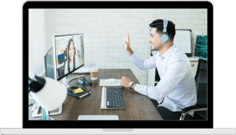 Image of a person in a Virtual Meeting