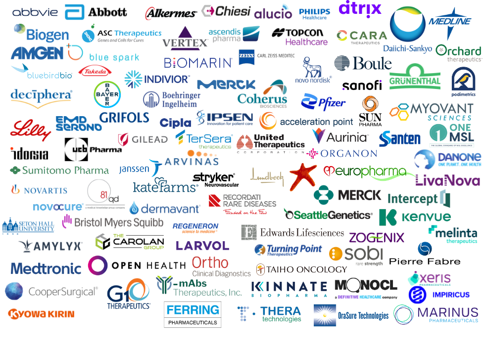 Image with the logos of all Companies that attended the MSL Best Practice summit